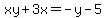 xy%2B3x=-y-5