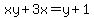 xy%2B3x=y%2B1