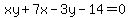xy%2B7x-3y-14=0