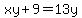xy%2B9=13y