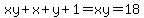 xy%2Bx%2By%2B1=xy=18