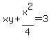 xy%2Bx%5E2%2F4=3