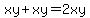 xy%2Bxy=2xy