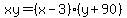 xy=%28x-3%29%28y%2B90%29