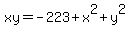xy=-223%2Bx%5E2%2By%5E2
