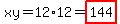 xy=12%2A12=highlight%28144%29