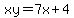 xy=7x%2B4