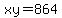 xy=864
