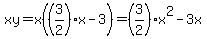 xy=x%28%283%2F2%29x-3%29=%283%2F2%29x%5E2-3x