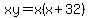 xy=x%28x%2B32%29