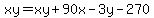 xy=xy%2B90x-3y-270