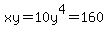 xy+=+10y%5E4+=+160