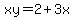xy+=+2%2B3x