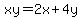 xy+=+2x%2B4y