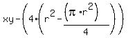 xy+-%284%28r%5E2-%28%28pi%2Ar%5E2%29%29%2F4%29%29