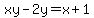 xy-2y=+x%2B1