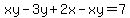 xy-3y%2B2x-xy=7