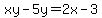 xy-5y=2x-3