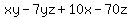 xy-7yz%2B10x-70z