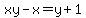 xy-x=y%2B1