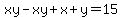 xy-xy%2Bx%2By=15
