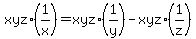 xyz%2A%281%2Fx%29=xyz%2A%281%2Fy%29-xyz%2A%281%2Fz%29