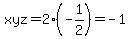 xyz=2%28-1%2F2%29=-1