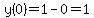 y%280%29=1-0=1