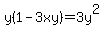 y%281-3xy%29=3y%5E2
