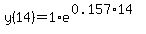 y%2814%29=1%2Ae%5E%280.157%2A14%29