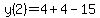 y%282%29=4%2B4-15