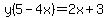 y%285-4x%29=2x%2B3