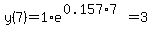 y%287%29=1%2Ae%5E%280.157%2A7%29=3