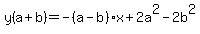 y%28a%2Bb%29=-%28a-b%29x%2B2a%5E2-2b%5E2