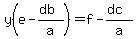 y%28e-%28db%29%2Fa%29=f-%28dc%29%2Fa