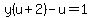 y%28u%2B2%29-u+=+1