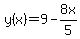 y%28x%29=9-8x%2F5