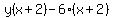 y%28x%2B2%29-6%28x%2B2%29