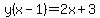 y%28x-1%29=2x%2B3