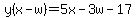 y%28x-w%29=5x-3w-17