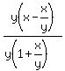 y%28x-x%2Fy%29%2F%28y%281%2Bx%2Fy%29%29