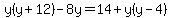 y%28y%2B12%29-8y=14%2By%28y-4%29