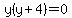 y%28y%2B4%29=0