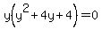 y%28y%5E2%2B4y%2B4%29=0