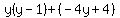 y%28y-1%29%2B%28-4y%2B4%29