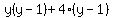 y%28y-1%29%2B4%28y-1%29
