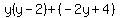 y%28y-2%29%2B%28-2y%2B4%29