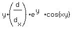 y%2A%28d%2Fd%5Bx%5D%29%2Ae%5E%28y%29+cos%28xy%29
