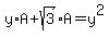 y%2AA+%2B+sqrt%283%29%2AA+=+y%5E2