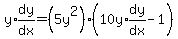 y%2Aexpr%28dy%2Fdx%29=%285y%5E2%29%2810y%2Aexpr%28dy%2Fdx%29-1%29